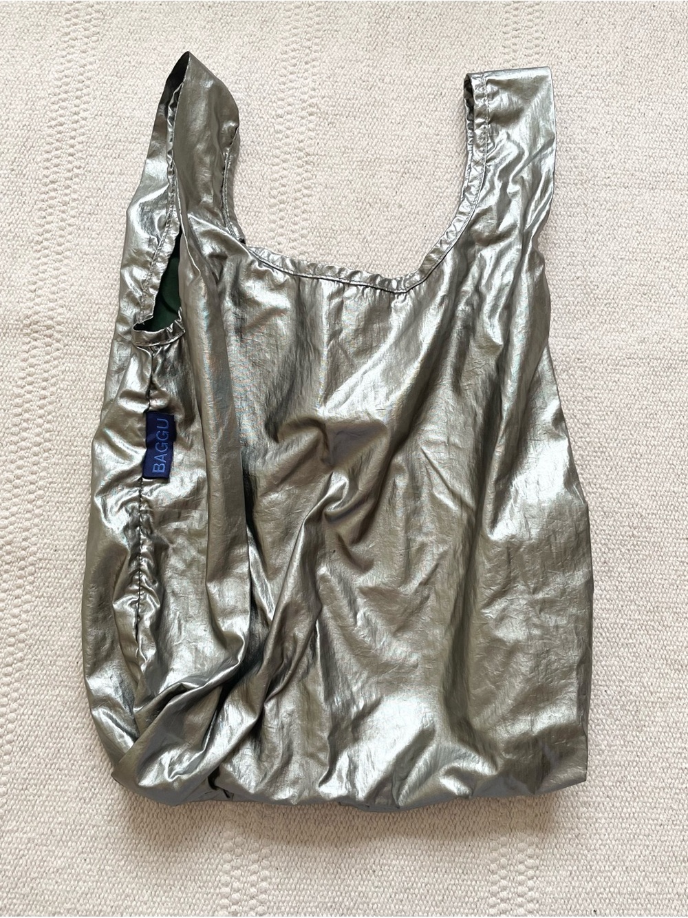 BAGGU Reusable Mini Shopping Bag Metallic Shiny